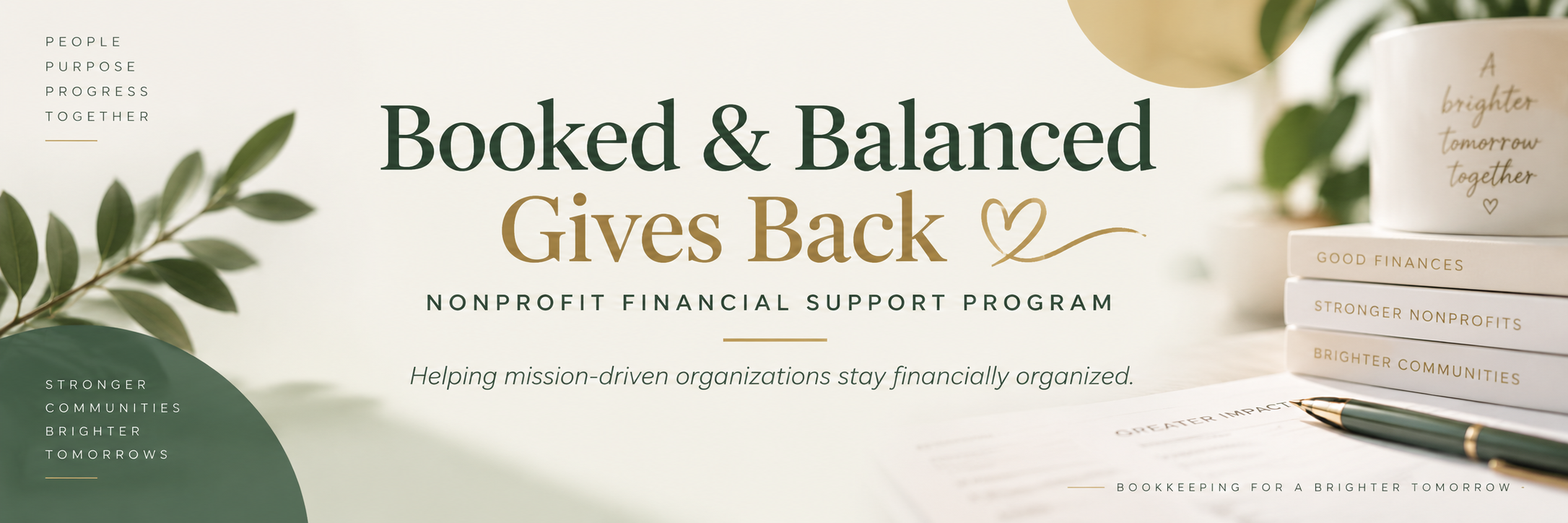 Booked and Balanced Gives Back Nonprofit Financial Support Program
